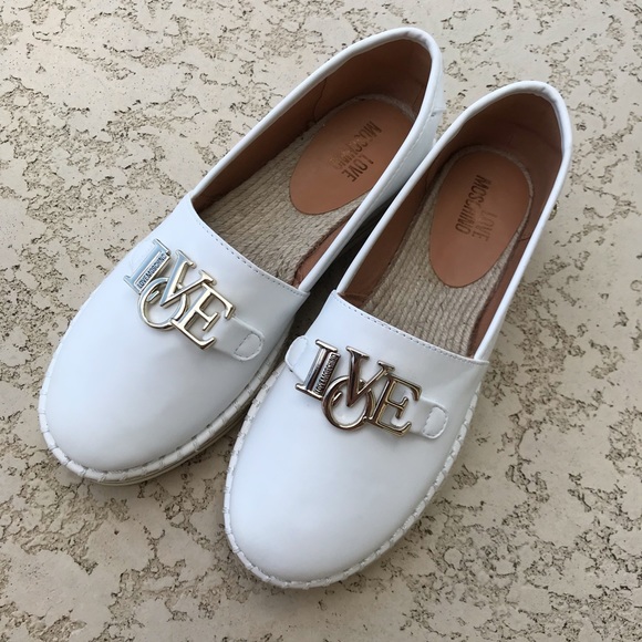 Moschino Shoes - LOVE MOSCHINO Milano White Logo Espadrilles
